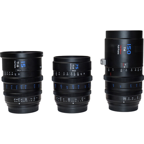 Набор объективов Sirui VP-1 Vision Prime Full-Frame Cine 3-Lens Kit 15, 75, 150mm (Multi-Mount E Mount, L, Z, RF Adapters)