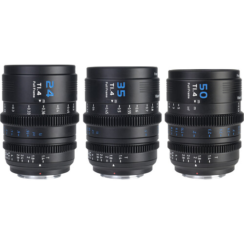 Набор объективов Sirui VP-1 Vision Prime T1.4 Full-Frame Cine 3-Lens Kit 24, 35, 50mm (Multi-Mount E Mount, L, Z, RF Adapters)